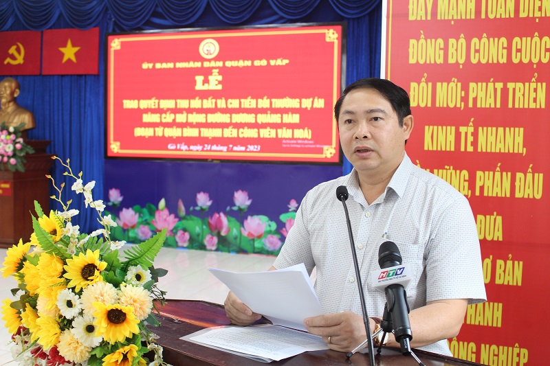 Chủ tịch UBND Thành phố Phan Văn Mãi biểu dương quận Gò Vấp thực hiện tốt công tác bồi thường và giải ngân vốn đầu tư công