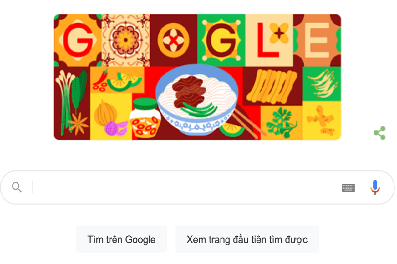 Google đưa hình ảnh của món phở Việt Nam lên trang chủ tìm kiếm