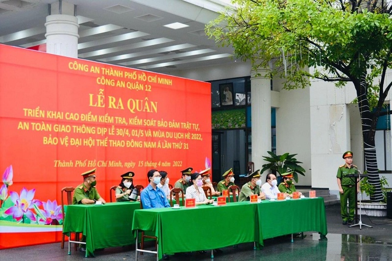 Công an Quận 12 ra quân cao điểm tấn công, trấn áp các loại tội phạm, bảo đảm ANTT, ATGT trên địa bàn Quận 12 