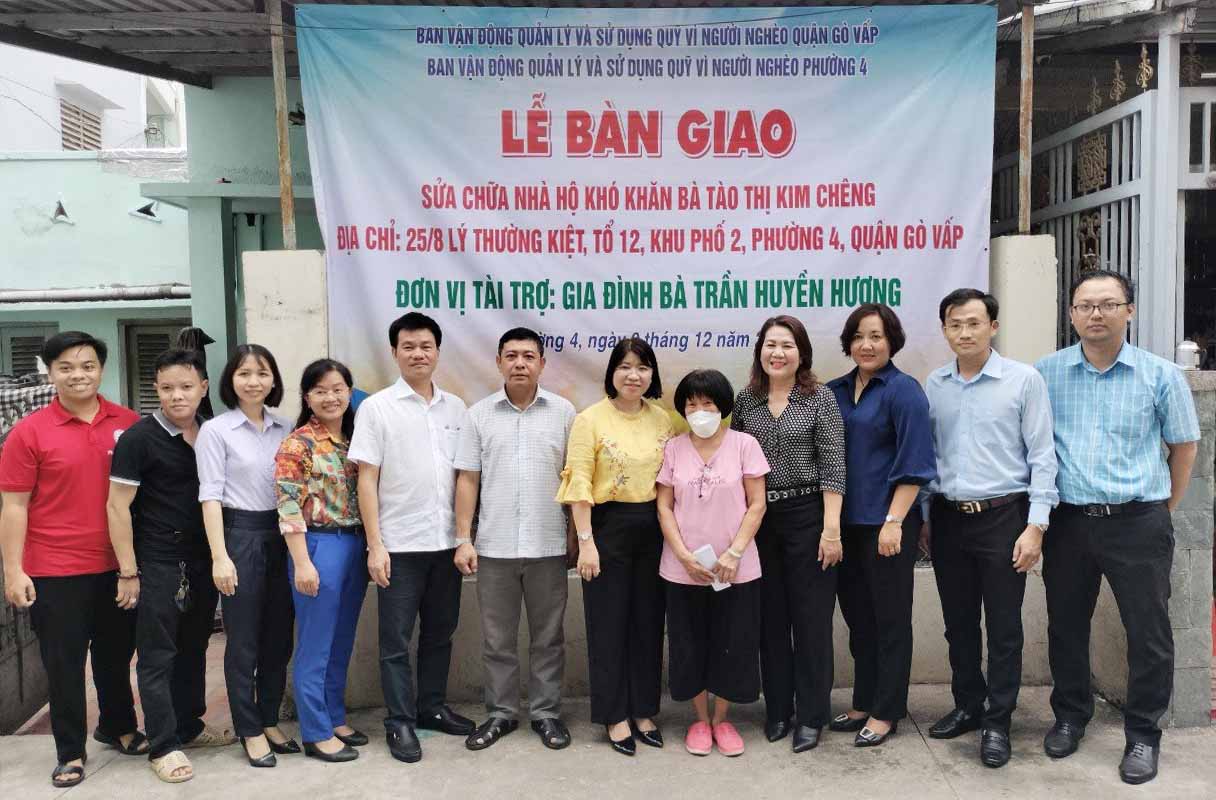 Gò Vấp hoàn thành thêm 3 công trình sửa chữa, chống dột cho hộ có hoàn cảnh khó khăn