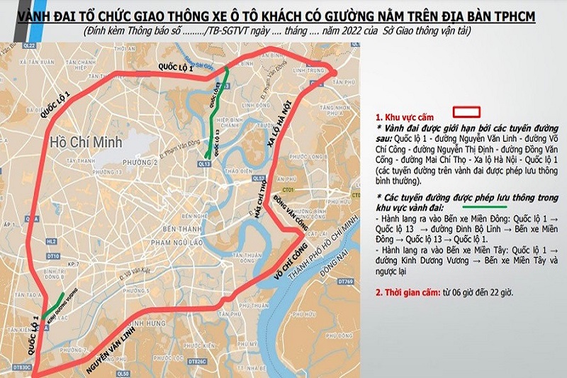 Thành phố Hồ Chí Minh cấm xe khách giường nằm vào nội đô từ ngày 10/01/2023