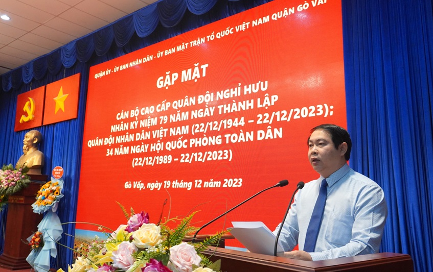 TP.HCM: Quận Gò Vấp tổ chức họp mặt cán bộ quân đội nghỉ hưu, nghỉ công tác trên địa bàn